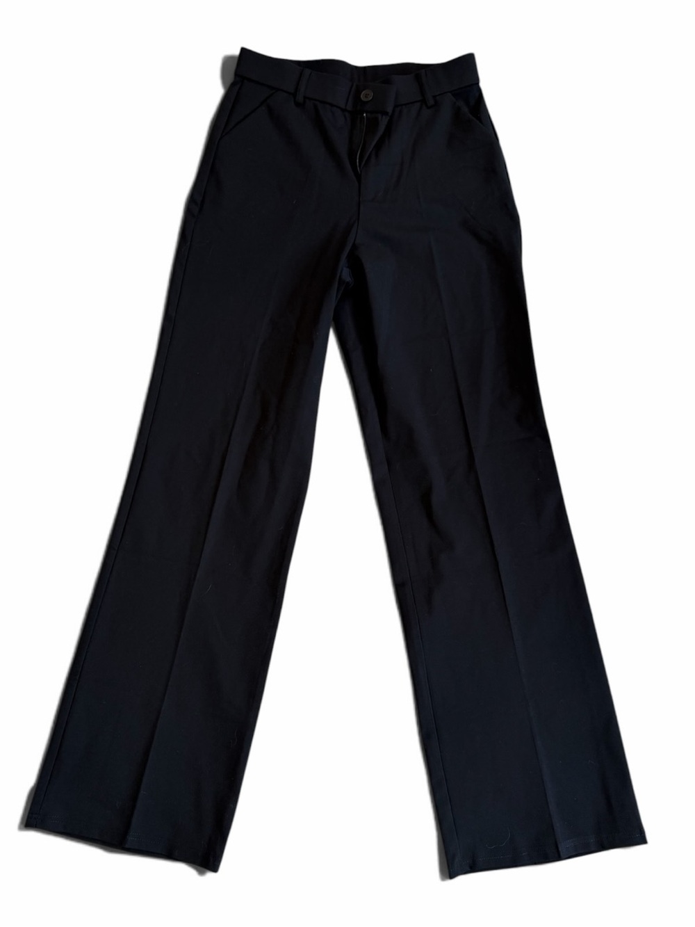Black Women's Wide-Leg Dress Pants with Belt Loops